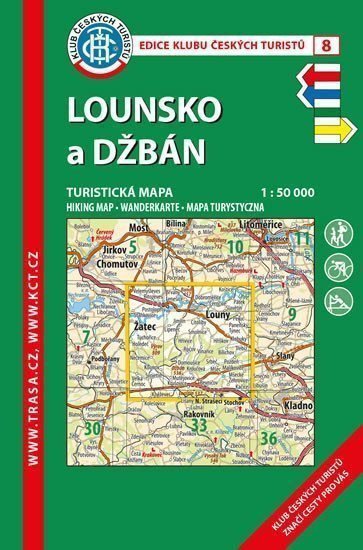 KČT  8 Lounsko a Džbán 150 000turistická mapa