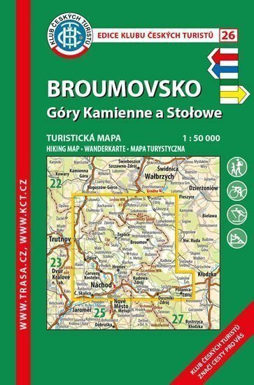 KČT 26 Broumovsko Góry Kamienne a Stolowe150 000turistická mapa