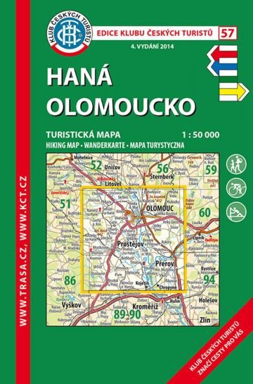 KČT 57 Haná Olomoucko 150 000turistická mapa