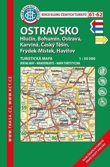 KČT 61-62 Ostravsko 150 000turistická mapa
