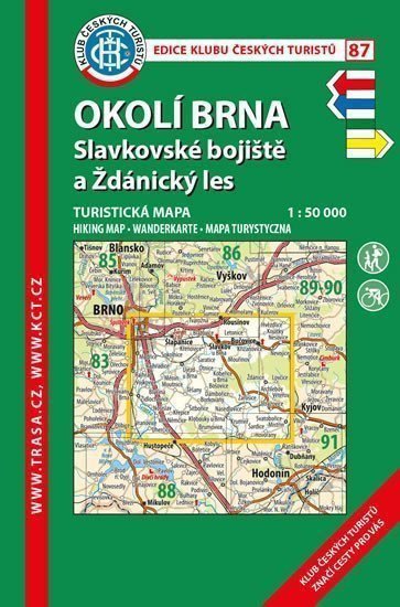 KČT 87 Okolí Brna Slavkovské bojiště a Ždánický les 150 000turistická mapa