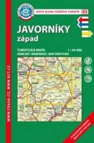 KČT 95 Javorníky západ 150 000turistická mapa