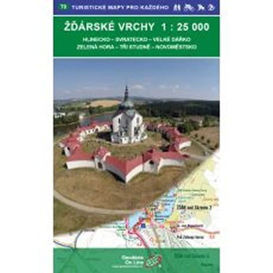 Žďárské vrchy 125 000Hlinecko Svratecko Velké Dářko Zelená hora Tři StudněNovoměstsko 125 000  70 Turistické mapy pro každého