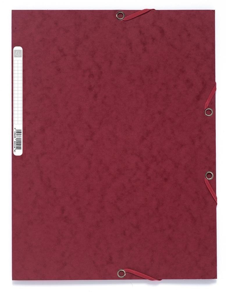 Spisové desky s gumičkou A4 prešpán 400 gm2 - třešňově červené