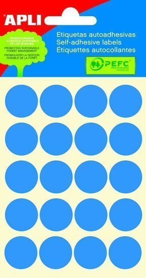 Samolepicí etikety O 19 mm - modré