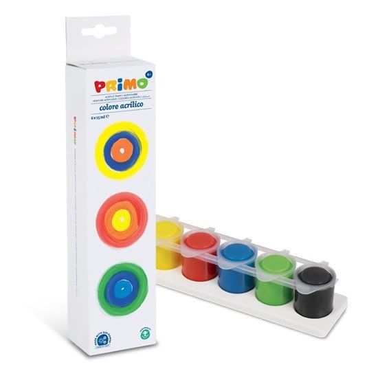 PRIMO akrylové barvy 6 x 25 ml  paleta