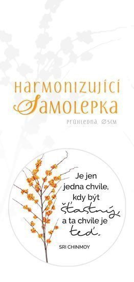 Harmonizující samolepka průhledná Je jen jedna chvíle kdy být šťastný a ta chvíle je teď průměr 5 cm