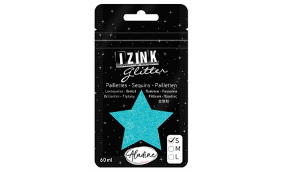 Třpytky IZINK Glitter velikost S - světle modrá 60 ml