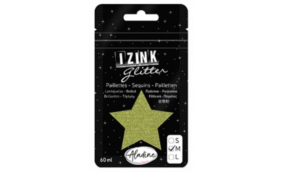 Třpytky IZINK Glitter velikost M - světle zelená 60 ml