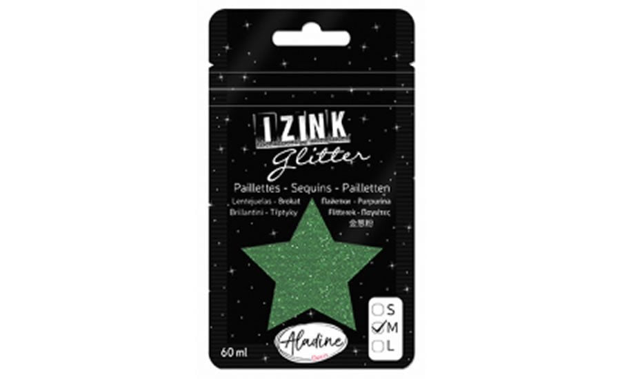 Třpytky IZINK Glitter velikost M - světle zelená 60 ml