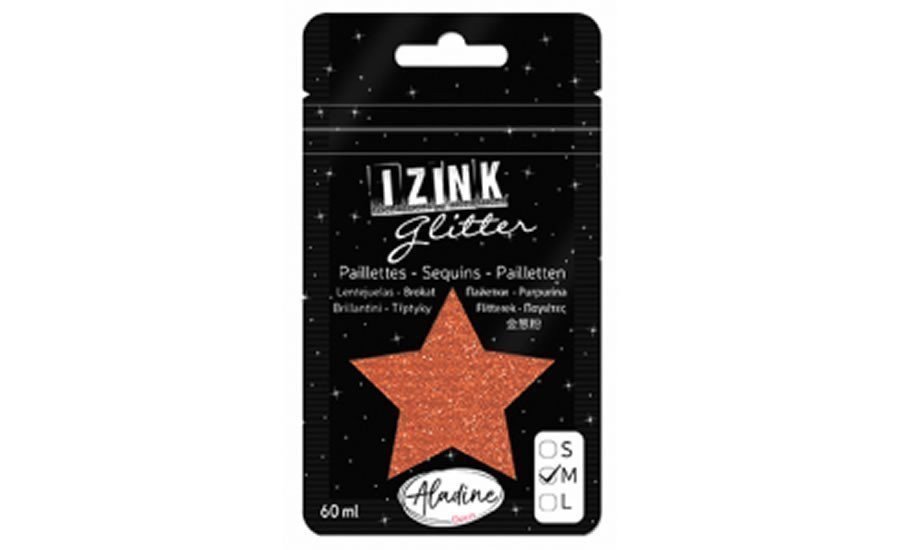 Třpytky IZINK Glitter velikost M - měděná 60 ml