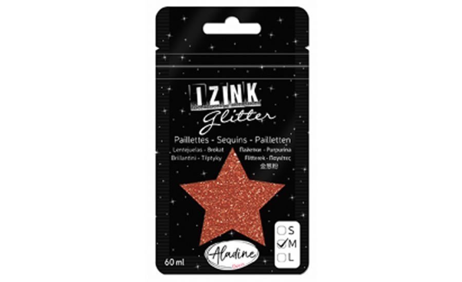 Třpytky IZINK Glitter velikost M - hnědá 60 ml