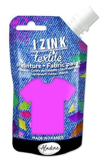 Textilní barva IZINK Textile - zářivě růžová 80 ml