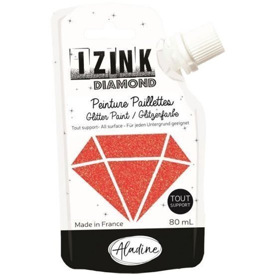 Diamantová barva IZINK Diamond - červená 80 ml
