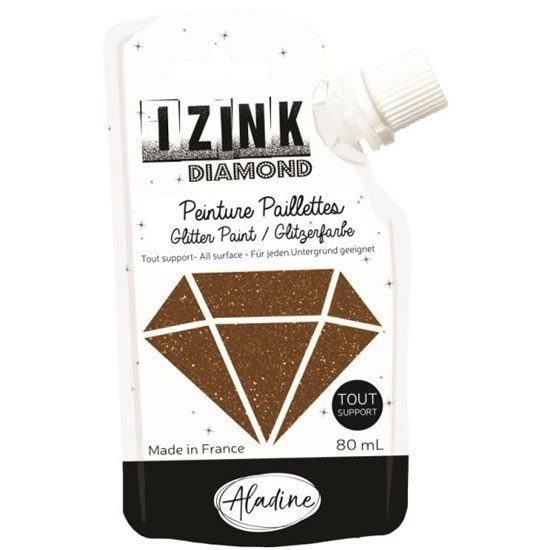Diamantová barva IZINK Diamond - hnědá 80 ml