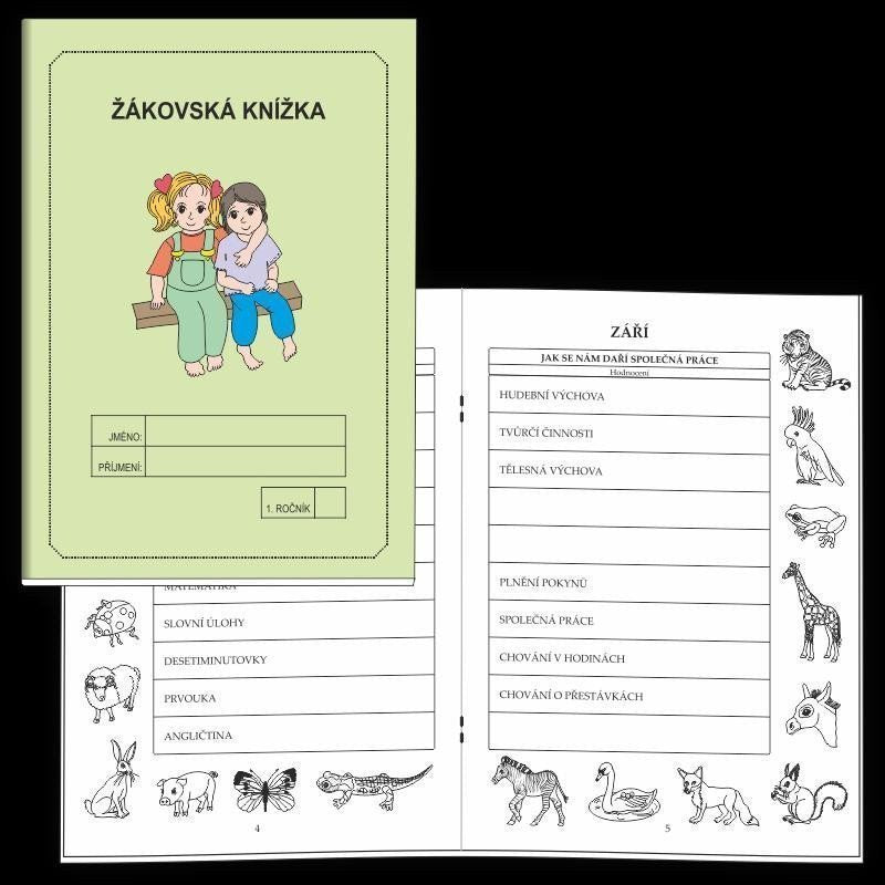 Žákovská knížka 1 ročník - měsíční hodnocení zelená