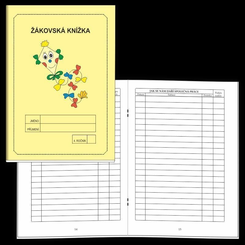 Žákovská knížka 4 ročník - známkování žlutá