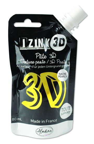 Reliéfní pasta 3D IZINK - citronela perleťová žlutá 80 ml