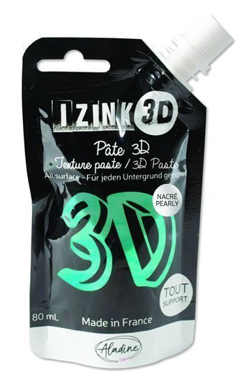 Reliéfní pasta 3D IZINK - topaz perleťová tyrkysová 80 ml