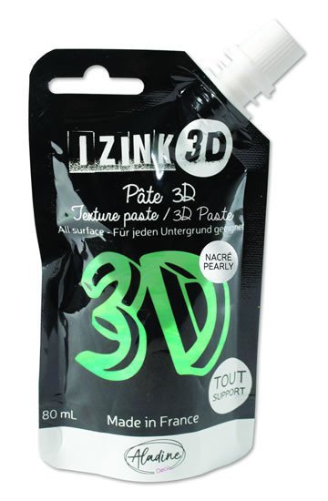 Reliéfní pasta 3D IZINK - agave perleťová modrozelená 80 ml