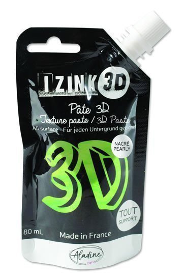 Reliéfní pasta 3D IZINK - cactus perleťová světle zelená 80 ml