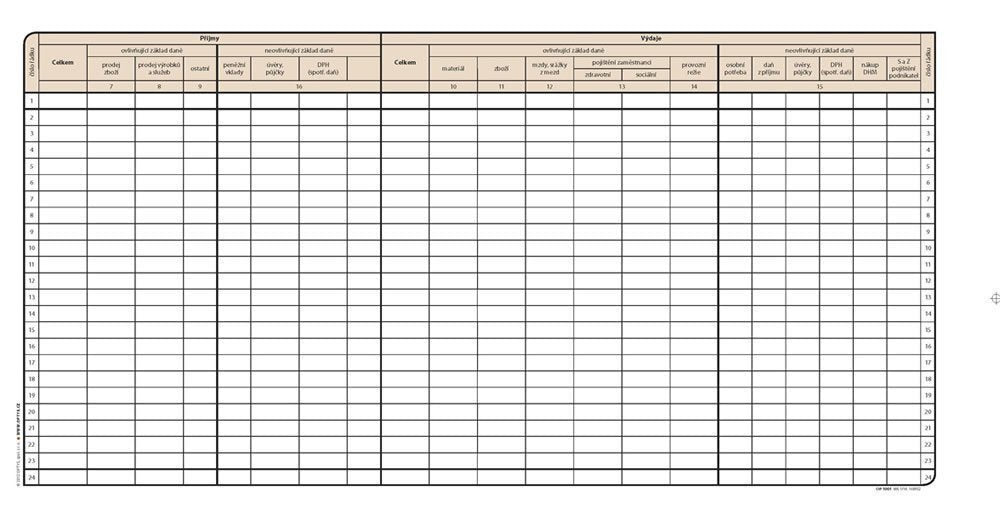 Jednoduché účetnictví s klopou A4 24 listů