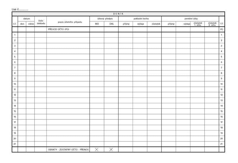 Deník a hlavní účetní kniha A4 41 listů
