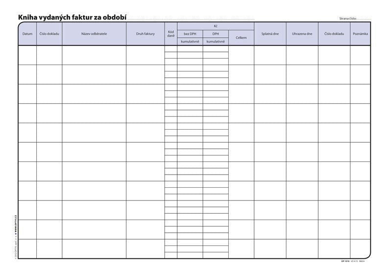 Kniha vydaných faktur A4 32 listů