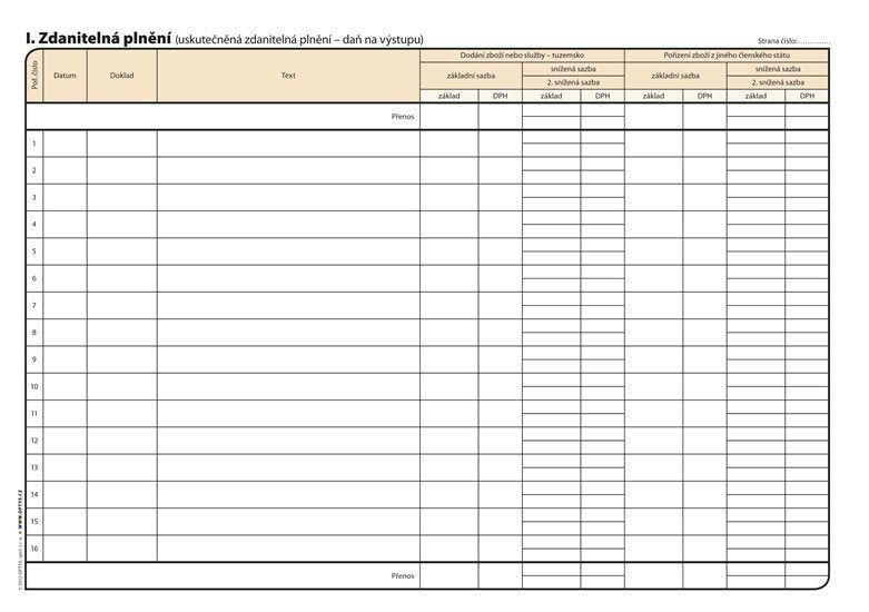 Kniha evidence DPH A4 32 listů