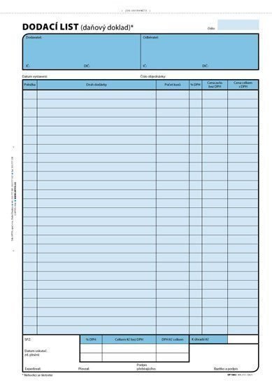 Dodací list A4 100 listů