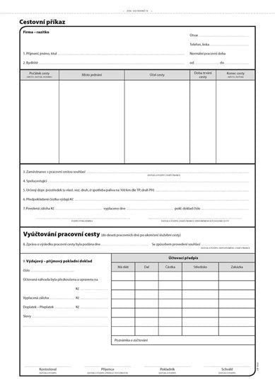 Cestovní příkaz A4 100 listů