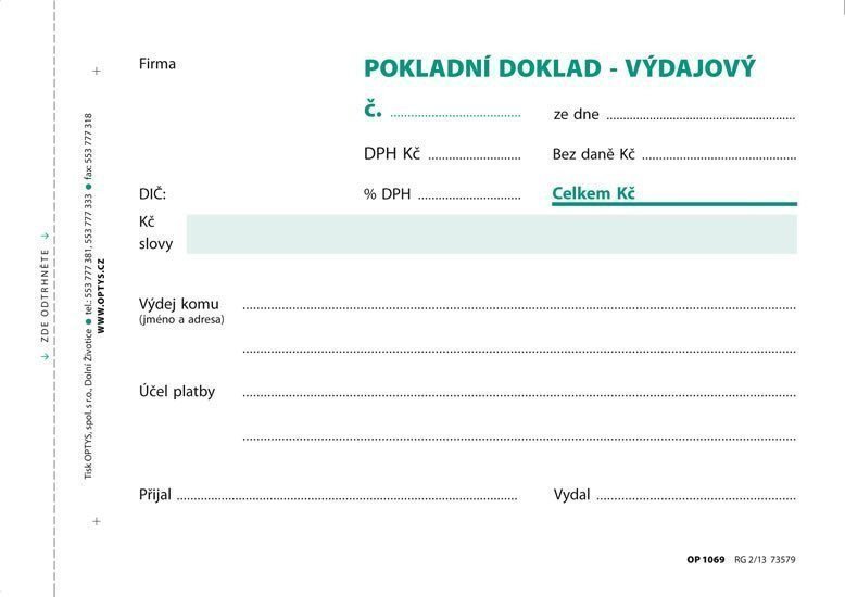 Výdajový doklad jedn s DPH A6 100 l NCR