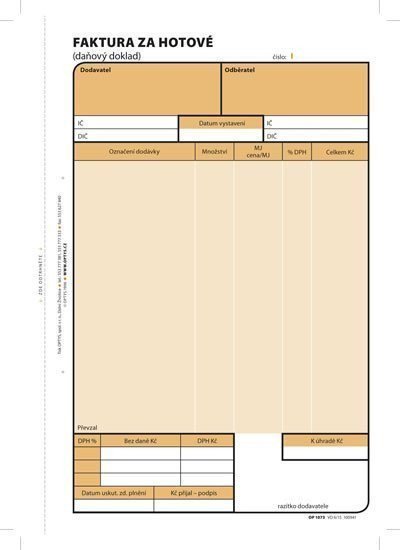 Faktura za hotové A5 2 × 50 listů číslovaná NCR