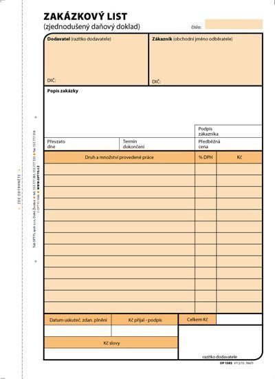 Zakázkový list A5 100 listů NCR