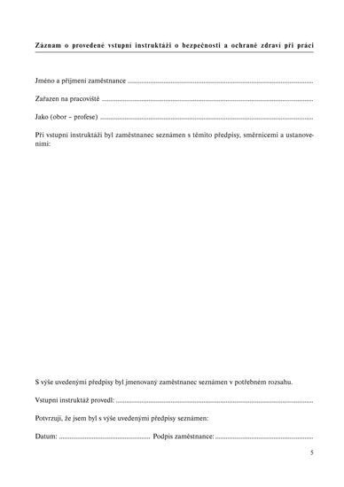 Zápisník bezpečnosti práce A5 20 listů