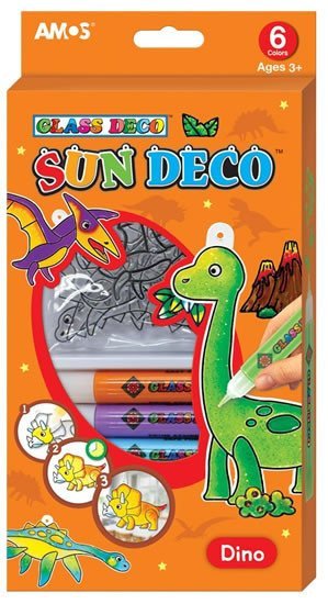 Barvy na sklo sada Dino - 6 barev 105 ml  6 sklíček