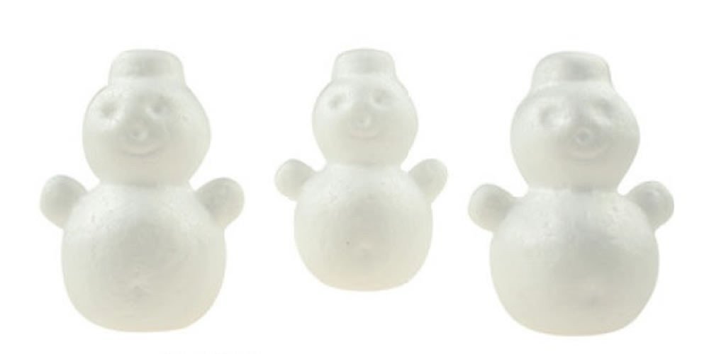 Dílky z polystyrenu sněhuláci 7 cm 3 ks