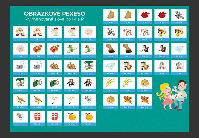 Pexeso Vyjmenovaná slova M  P