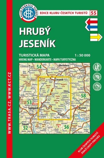 KČT 55 Hrubý Jeseník 150 000turistická mapa