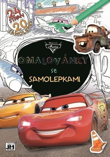 Auta - Omalovánky se samolepkami A4