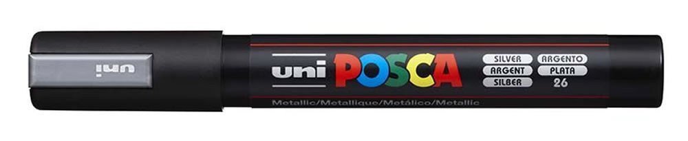 POSCA akrylový popisovač - stříbrný 25 mm