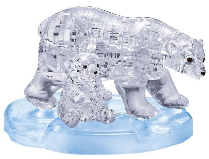 3D Crystal puzzle Lední medvědice s mládětem  40 dílků