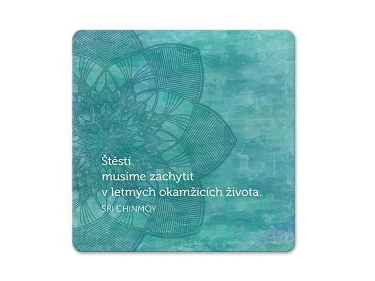 Korkový podtácek s citátem - Štěstí musíme zachytit v letmých okamžicích života