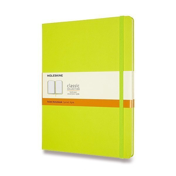 Zápisník Moleskine - tvrdé desky XL linkovaný - limetka
