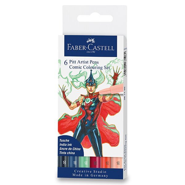 Faber - Castell Popisovač Pitt Artist Pen Comic - mix barev 6 ks