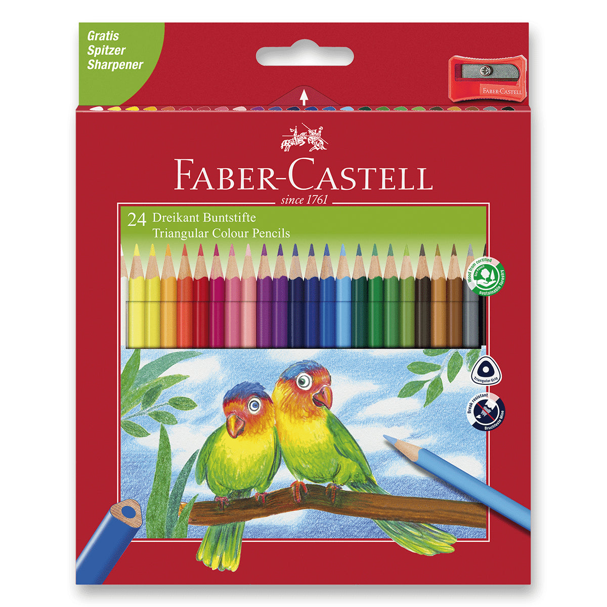 Faber - Castell Pastelky trojhranné ECO 24 ks  ořezávátko