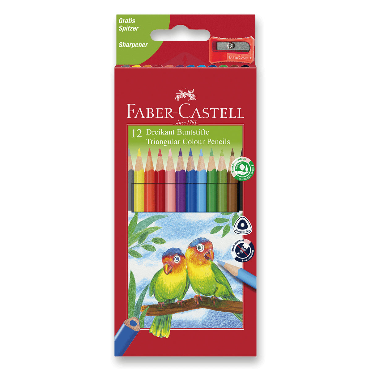 Faber - Castell Pastelky trojhranné ECO 12 ks  ořezávátko