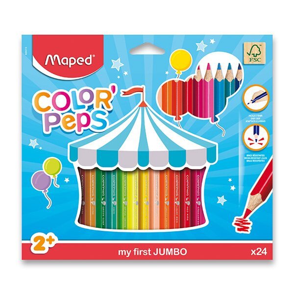 Maped - Pastelky trojhranné JUMBO Color Peps 24 ks