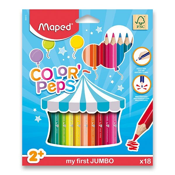 Maped - Pastelky trojhranné JUMBO Color Peps 18 ks