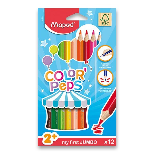 Maped - Pastelky trojhranné JUMBO Color Peps 12 ks